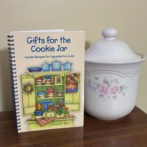 Pfaltzgraff - Tea Rose COOKIE JAR & Cookie Recipe Book